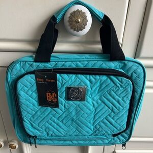 NWT Bang & Carsen Large Travel Bag with Hook Turquoise 12"L x 4"W x 9"H